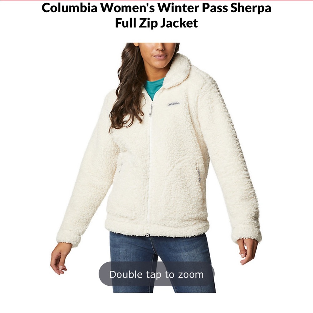 Columbia Women's Winter Pass Sherpa Full Zip Jacket-Large (Chalk)